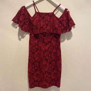 Black Halo Merlot Lace Mini